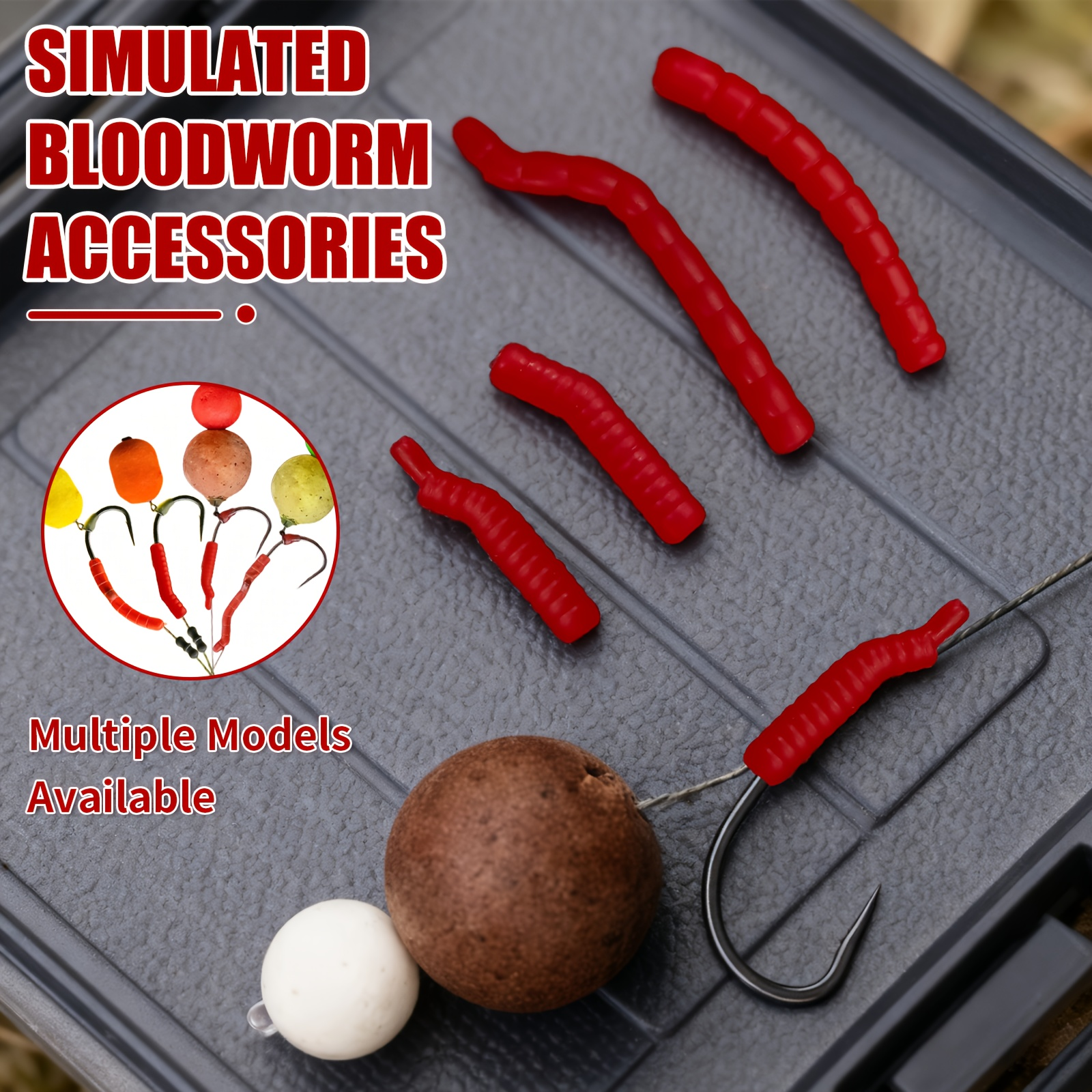 Red Artificial Bloodworm Hook  – Aglaonema Red recenzja i cena