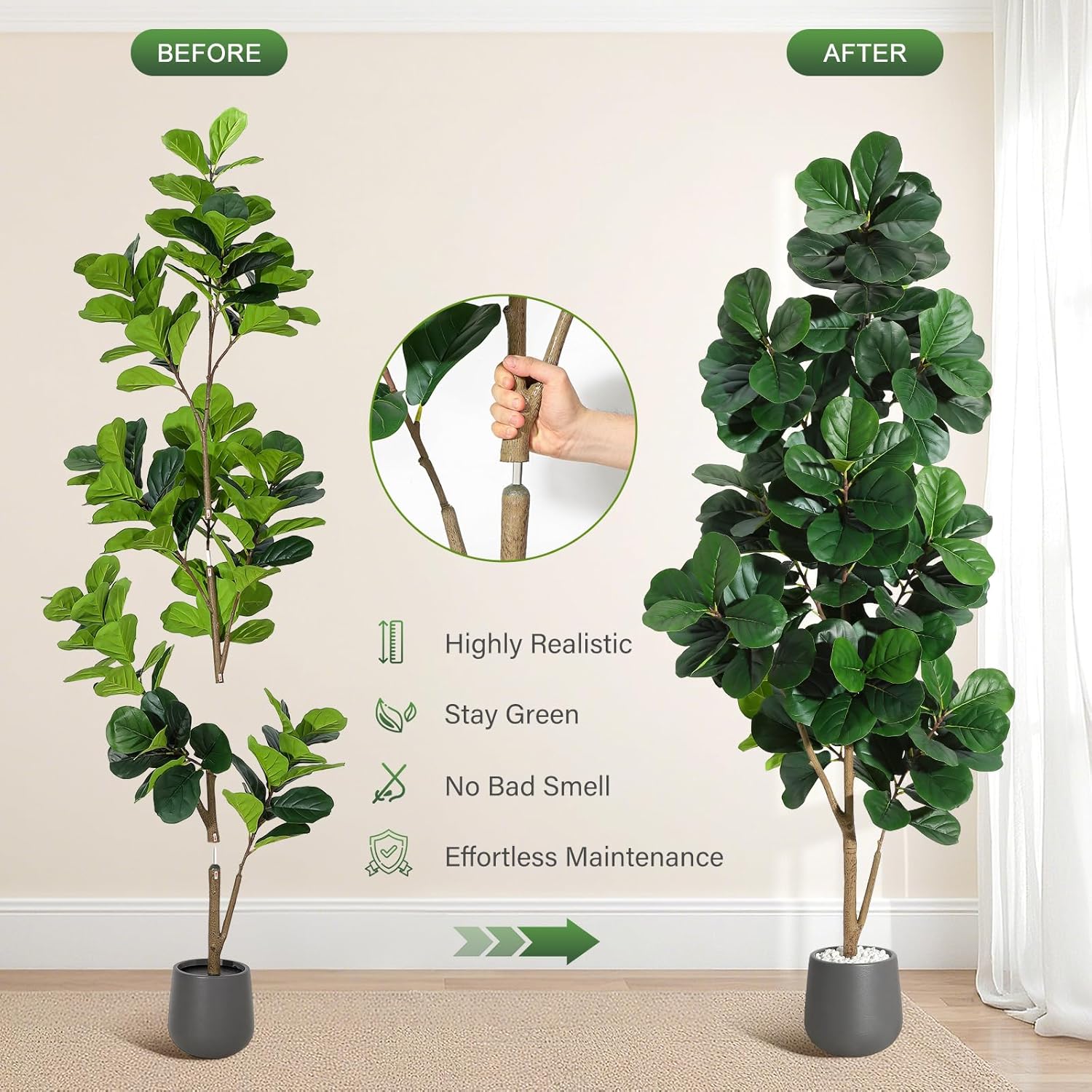 4FT/5FT/6FT/7FT Fiddle Leaf Fi – Ficus Lyrata Tree recenzja i cena