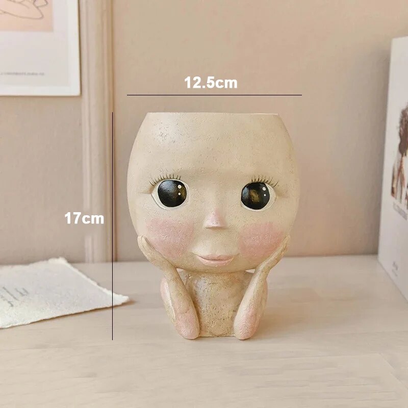 Girls Face Head Flower Planter – Echeveria Succulent recenzja i cena