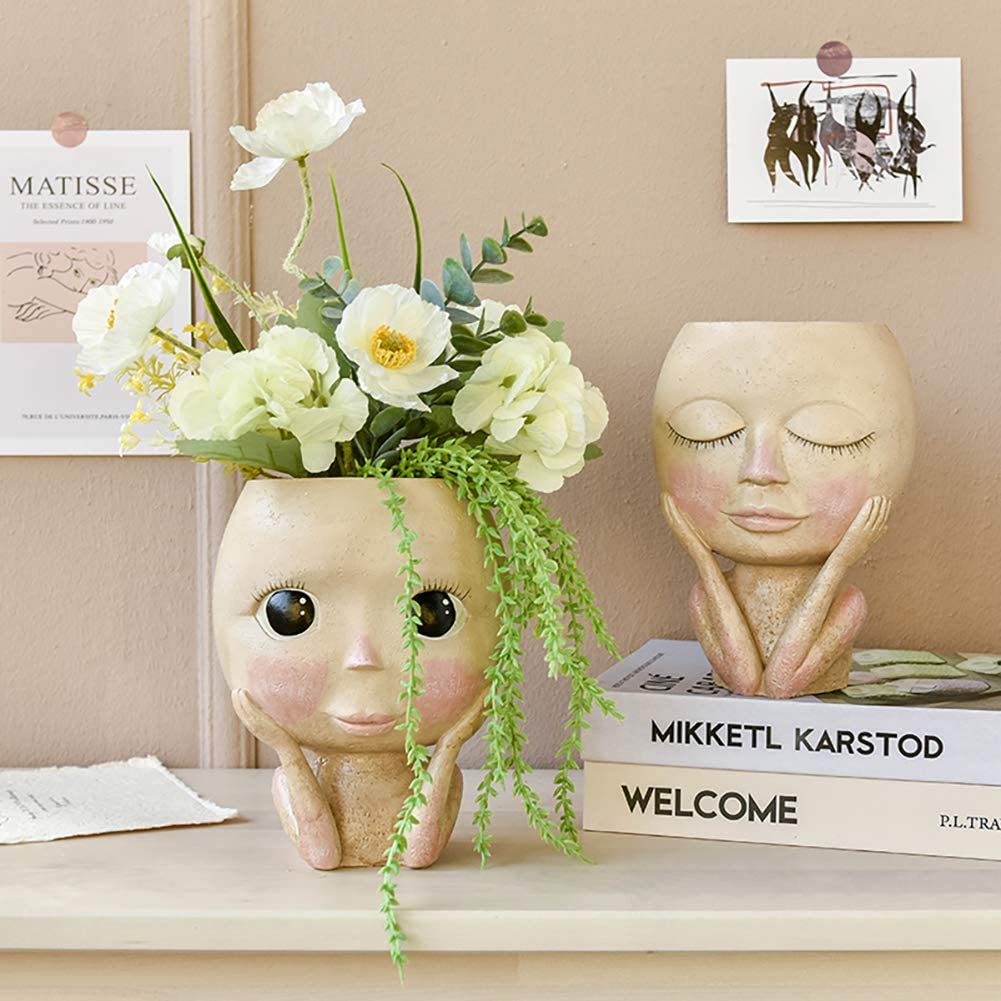 Girls Face Head Flower Planter – Echeveria Succulent recenzja i cena